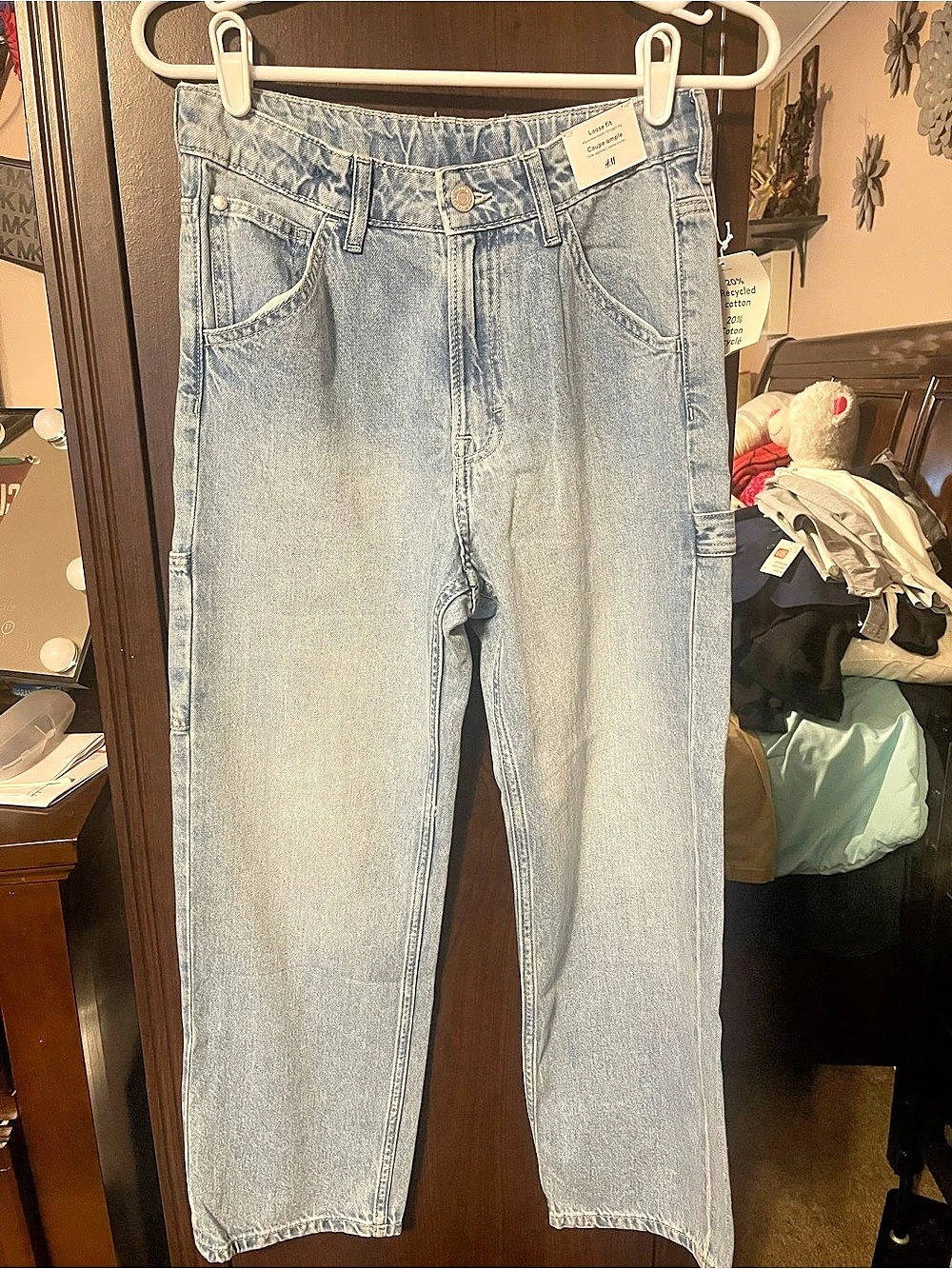 H&M Loose Fit Straight Leg Denim in Blue NWT